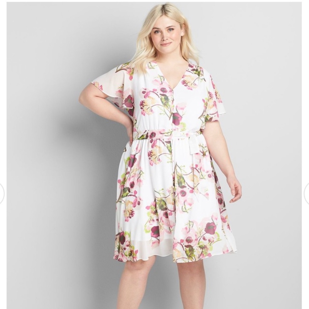 Lane Bryant Floral Fit & Flare Dress - New with tags